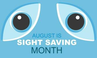 August is sight saving month. background, banner, card, poster, template. Vector illustration.