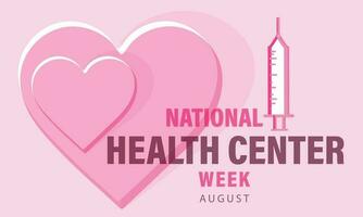 National health Center week august. background, banner, card, poster, template. Vector illustration.