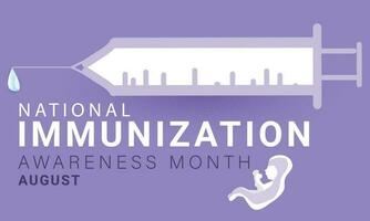 National immunization awareness month august. background, banner, card, poster, template. Vector illustration.