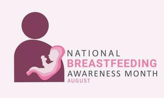 National Breastfeeding awareness month august. background, banner, card, poster, template. Vector illustration.