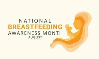 National Breastfeeding awareness month august. background, banner, card, poster, template. Vector illustration.