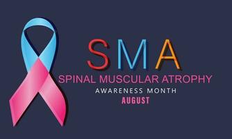 August is Spinal Muscular atrophy awareness month. background, banner, card, poster, template. Vector illustration.