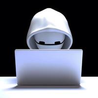 Anonymous cute hacker. Concept of hacking cybersecurity, cybercrime, cyberattack, etc. photo
