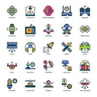 Modern Technology icon pack for your website design, logo, app, and user interface. Modern Technology icon filled color design. Vector graphics illustration and editable stroke.