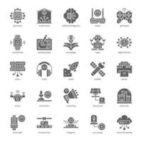 moderno tecnología icono paquete para tu sitio web diseño, logo, aplicación, y usuario interfaz. moderno tecnología icono glifo diseño. vector gráficos ilustración y editable ataque.