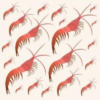Boiled krill prawn vector illustration for graphic design and decorative element
