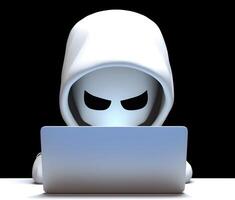 Anonymous cute hacker. Concept of hacking cybersecurity, cybercrime, cyberattack, etc. photo