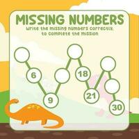 Missing numbers. Write the answer correctly. Educational printable math worksheet. Count and write activity. Counting practice. Vector file.