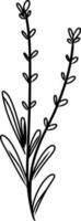 Black silhouettes of hand drawn flowers and plants isolated on white background. Monochrome vector illustrations in sketch style