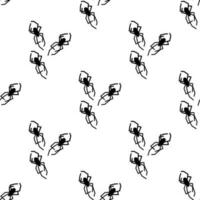 Spider vector seamless pattern on a white background. Insect pattern print on textiles, paper, wrapping paper theme