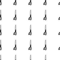 Scissor seamless pattern. Hand drawn professional pair of scissors cutting hair. Craft and scissoring. Vector print on white background