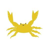 Cute crab in Scandinavian style on a white background. Vector hand drawn kids illustration. Sea ocean. Underwater world