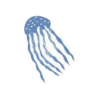 Medusa personaje mar animal en profundo antecedentes. salvaje vida ilustración. vector ilustración.