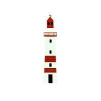 Lighthouse. Coastline architecture building. Beacons with window. Vector illustration