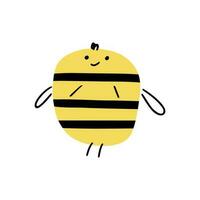Cartoon bee for concept design. Animal character design. Vector illustration in flat style.