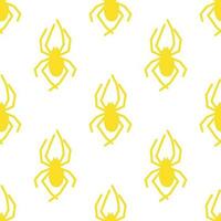 Spider vector seamless pattern on a white background. Insect pattern print on textiles, paper, wrapping paper theme