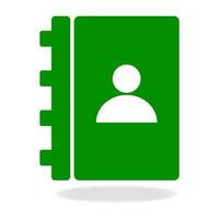 Contact icon in green color vector
