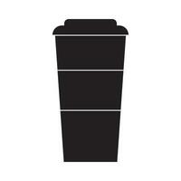 Disposable coffee cup icon in black vector