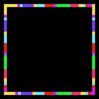 Colorful frame isolated on black background vector