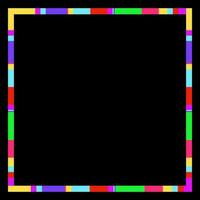 Colorful frame isolated on black background vector