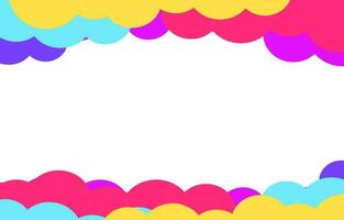 Colorful cloud frame template vector