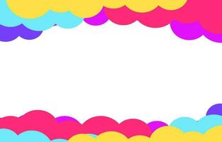 Colorful cloud frame template vector