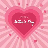 Illustration of hearts mother's day background with pink color vector