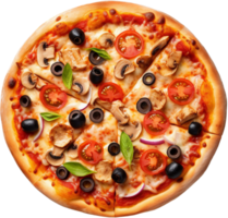 Top view pizza with . png