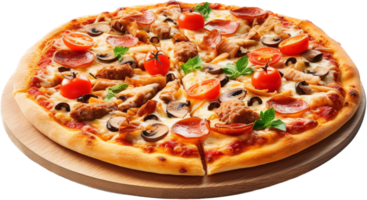 Pizza lato Visualizza con ai generato. png