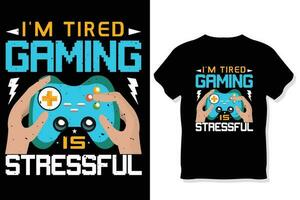 gaming t shirt gaming quotes t shirt Gamer t shirt Design vector