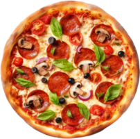 Top view pizza with . png