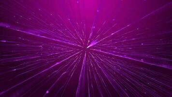 3D abstract digital technology animated pink light particles on pink background. video