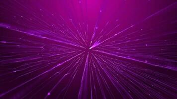 3D abstract digital technology animated pink light particles on pink background. video