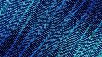 3D abstract digital technology animated blue light particles on blue background. video