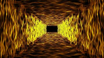 Orange-yellow gradient stone tunnel particle animation video