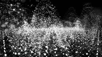 3D Abstract white light particles audio waveform on black background .Audio Spectrum Dancing ,Sound Wave Animation video