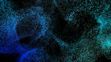 3d abstrait numérique La technologie Animé bleu lumière particules sur noir Contexte. video