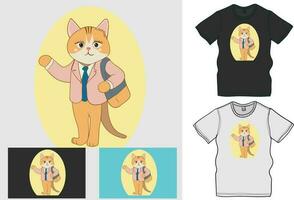 Cat Character Vector Art for Back to School Day Back to school August 15