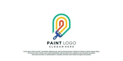 Paint logo design vector icon with creative unique idea