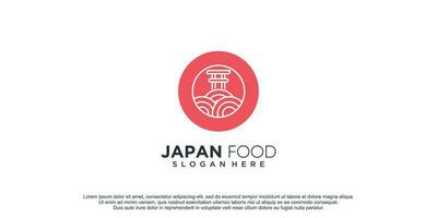 Japan food logo with creative style design idea concept for business vector