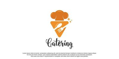 Catering food logo template with creative concept and style design for business vector