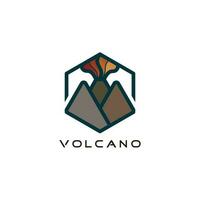 Volcano logo design vector with modern creative style