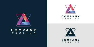 Abstrack triangle logo design with modern concept and creative idea for business identity icon vector