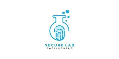 Lab logo with fingerprint concept and fresh creative idea design vector