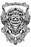 Barong Bali vector image illustration using line art style