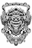 barong bali vector imagen ilustración utilizando línea Arte estilo