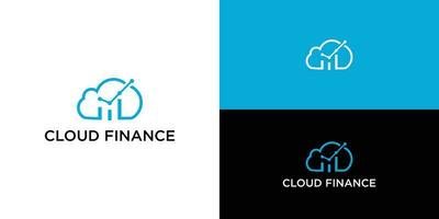 Vector logo combination of a cloud and financial graph