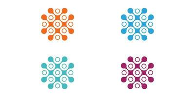 Modern Connection Dots Logo Icon Emblem Set vector