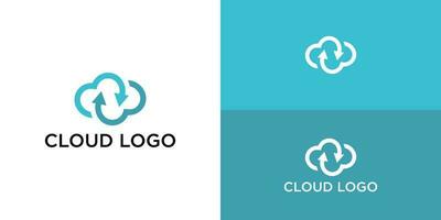 Creative eternity cloud logo with speech for your corporate designs. Modern isolated vector icon.