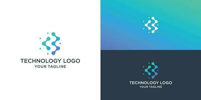 inicial si o si logo diseño plantilla, tecnología vector